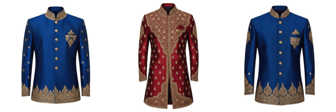 Achkan Jacket - Indian Royal Formal Coat Veste Achkan Chaqueta Achkan Traditional Knee Length Ethnic Fashion Outerwear Button-up Style for Men Ceremonies.