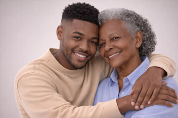 Obraz premium Warm Intergenerational Embrace Capturing Family Connection
