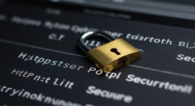 Padlock on secure website code.