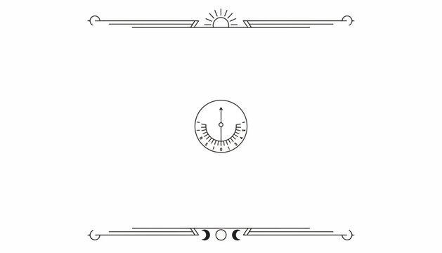 Celestial Navigation Compass Sun Moon Decorative Border Vintage Style
