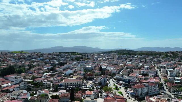 Urla Izmir Turkey Aerial Drone Footage | Town Center, Streets, Houses and Daily Life 4K