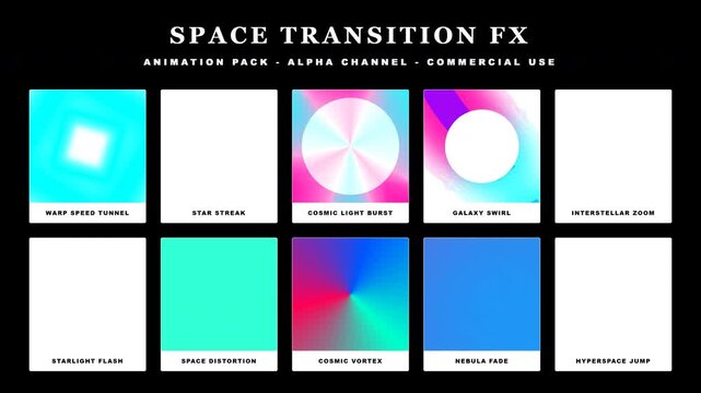 Abstract Space Transitions FX Animation Pack
