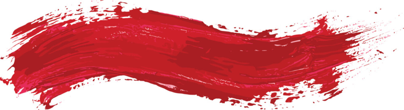 Expressive and vivid red paint stroke, a versatile textured element offering a handcrafted feel for artistic backdrops, graphic compositions, and creative digital designs