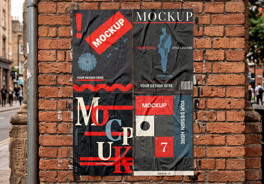 Poster Brick Wall Mockup