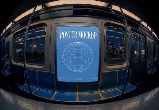 Urban Subway Poster Advertisement Mockup