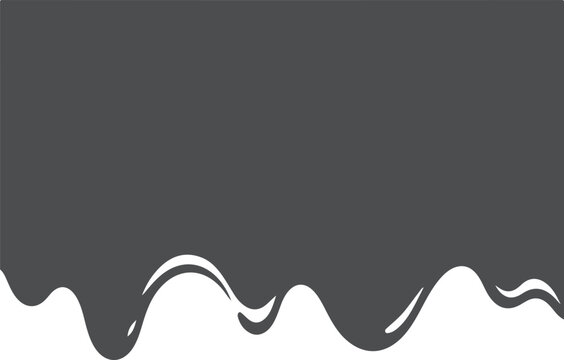 Black Paint Drip Border With Ink Splash Effect Over White Background for Graphic Design.