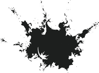 Obraz premium Black Ink Splatter Abstract Graphic With Grunge Paint Splash and Artistic Blot Texture