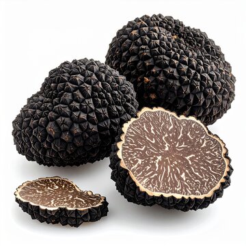 black truffle on white background