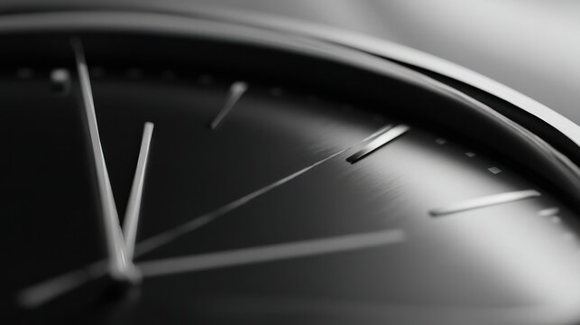 Close up of an elegant analog clock face indicating time passage and measurement