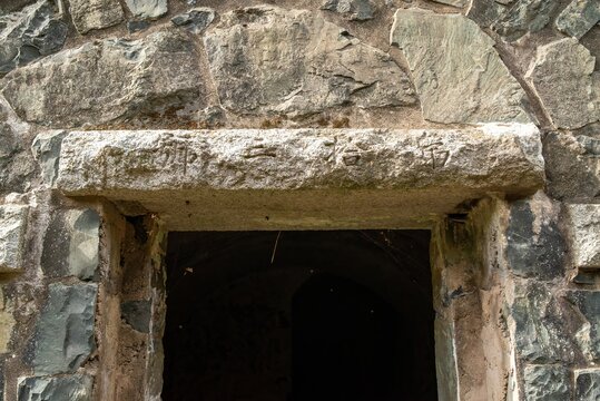 Dark Stone Opening In Historic Ruin Wall