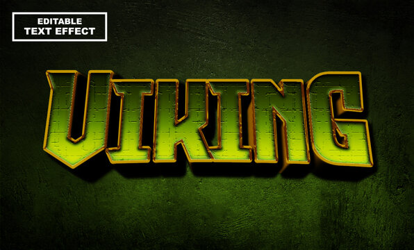 Viking text, editable text effect template, 3d bold epic title cinema text style