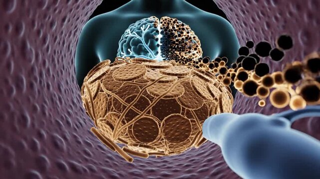 Future of Neuroscience and Targeted Brain Therapeutics, 3D Microscopic Animation of Particles Crossing the Blood-Brain Barrier to the Human Brain