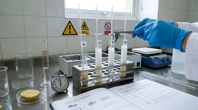  &ldquo;Conduct an experiment to study how temperature affects enzyme activity. Use catalase (e.g., in potato or liver) with hydrogen peroxide, and measure reaction rates at various temperatures. Record you