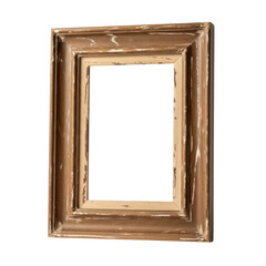 Fototapeta premium A worn wooden picture frame with a distressed finish