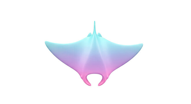 3D Render of a Manta Ray with Gradient Colors
