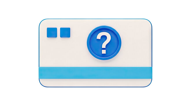3D Render of a Question Mark on a Digital Interface