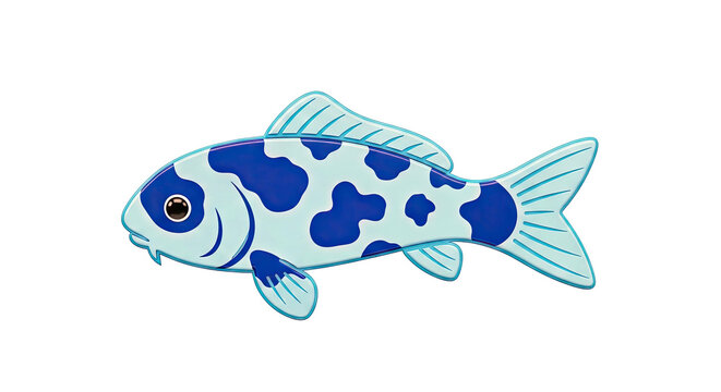Blue Koi Fish Illustration