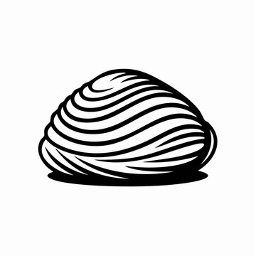 black and white illustration of a clamshell
