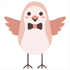 Obraz premium Adorable Crested Bird Flat Vector Illustration For Fabric Printing And Sticker Designs