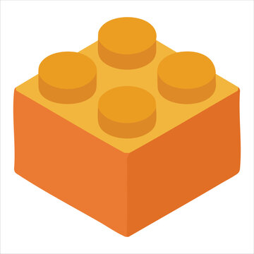 Brick Block Piece Flat Vector Color Icon For Toy Apps And Websites