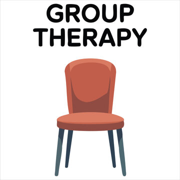 Psychology Group Therapy Hand Drawn Chairs Arranged In Circle Flat Vector Illustration
