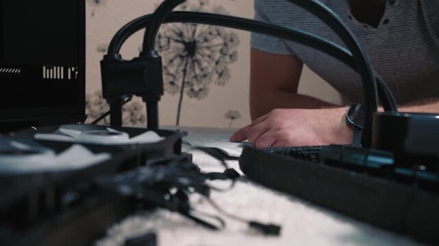 Preparing liquid cooling system before computer installation, checking components and reading instructions before cooling system mounting during personal computer assembly