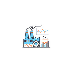 Naklejka premium Industrial factory performance metrics graphic