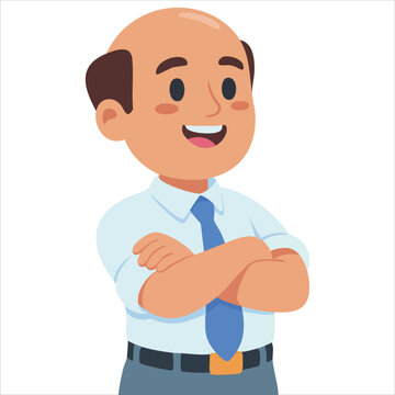Happy Smiling Bald Man Bald Head Is Not Reason For Inferiority Complex Vector