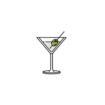 Icon of a martini glass with olive