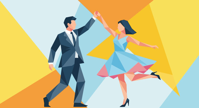 Man and woman dancing together socially.