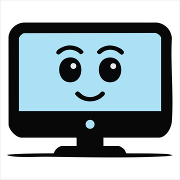 Digital Display Device Personified with Various Facial Expressions for Mascot Designs