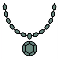Obraz premium Precious Metal Necklace with Blue Colored Precious Stone for Luxury Jewelry Graphics