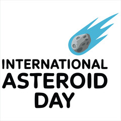 Star Field Background with Fiery Space Rock for Asteroid Day Observance Illustrations © azzedine