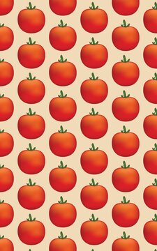 Fresh fruit tomato pattern tile fabric for paper vertical wallpaper background