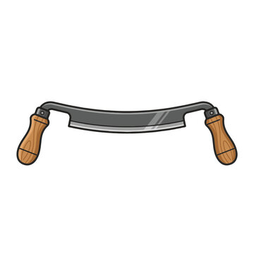 A drawknife, a woodworking tool with a blade and two handles, used for shaping wood.