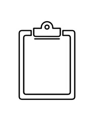 Simple outline of a clipboard with a on top clipboard document stationery template business organization management information analysis planning strategy illustration © Foysal