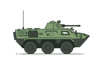 Fototapeta premium Armored Personnel Carrier Military Vehicle Illustration.