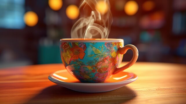 Savor the warmth and artistic beauty of a perfectly brewed hot beverage in a cozy setting.