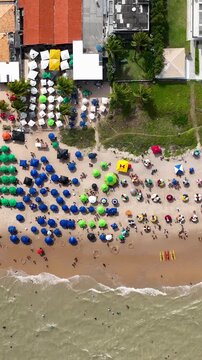 Summer Scenery At Joao Pessoa Paraiba Brazil. Stunning Tropical Coastline Beach Scene Viewed From Above. Industry Skyline Commercial Building Awesome. Industry Cityscape. Joao Pessoa Paraiba.