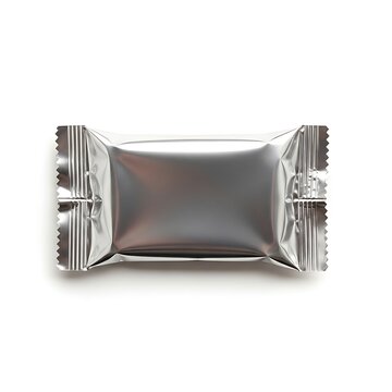 Sealed foil packet containing a single chocolate or candy bar.