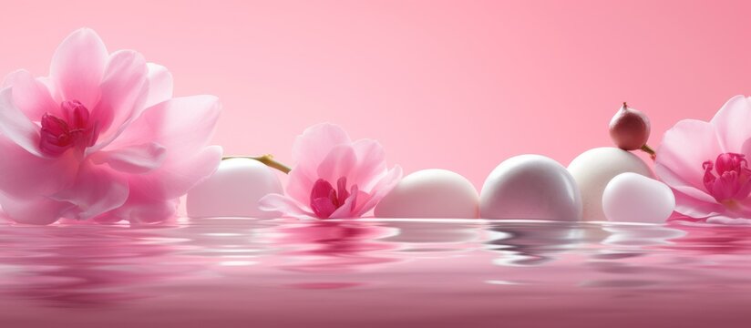 Experience a moment of pure serenity and floral elegance with this tranquil pink spa-inspired composition.