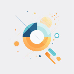Fototapeta premium Abstract Geometric Circles and Lines Design with Orange and Blue Color Palette