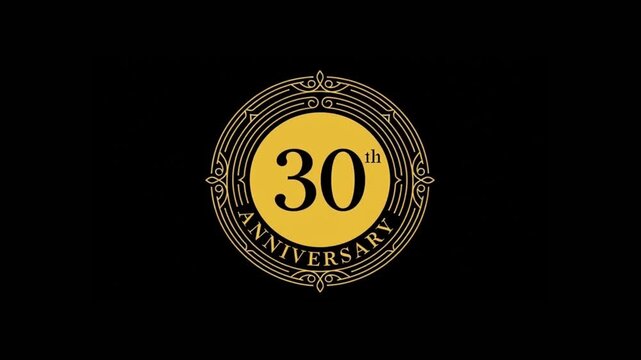 Elegant 30th Anniversary Emblem with Gold and Black Color Scheme.