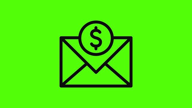 Financial Envelope Icon: A clean and modern icon of an envelope with a dollar sign, suggesting financial transactions, payment, or money-related topics. The graphic symbolizes monetary concepts.