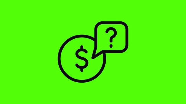 Financial Conundrum: A conceptual image illustrating financial uncertainty, featuring a dollar sign accompanied by a question mark in a speech bubble, set against a vibrant green backdrop.
