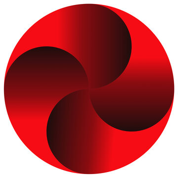 espiral circular abstracta geometrico con degradados en rojo y negro.