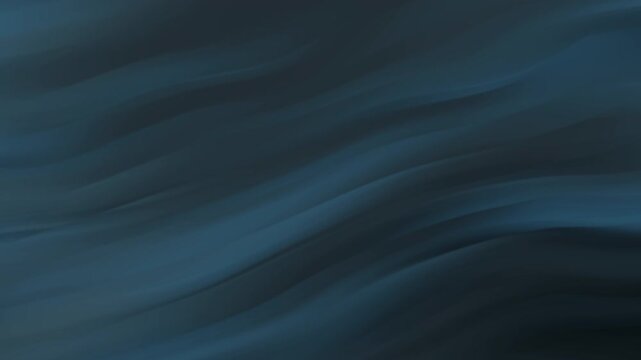 Dark blue liquid wave background with smooth silk texture and elegant flowing motion for corporate presentation and minimal aesthetic design.