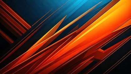 Dynamic Abstract Background with Sharp Orange and Blue Geometric Shapes.