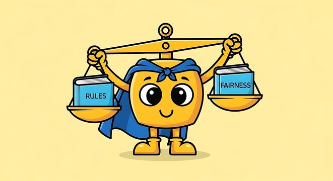 Cartoon scale balancing rules and fairness