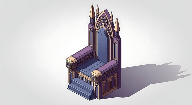 Isometric throne illustration